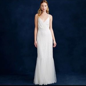 Jcrew Harper beaded mermaid wedding gown